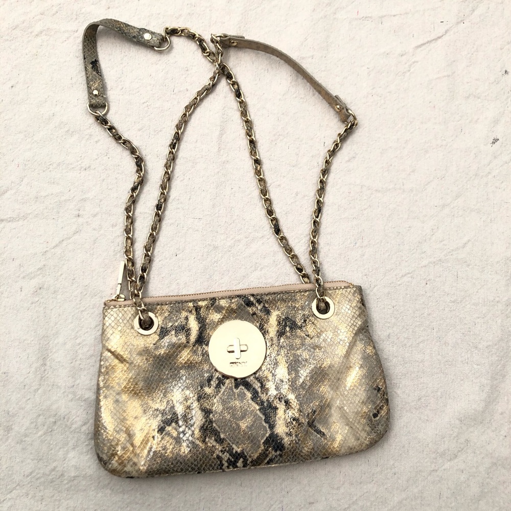 DKNY snakeskin chain purse / clutch